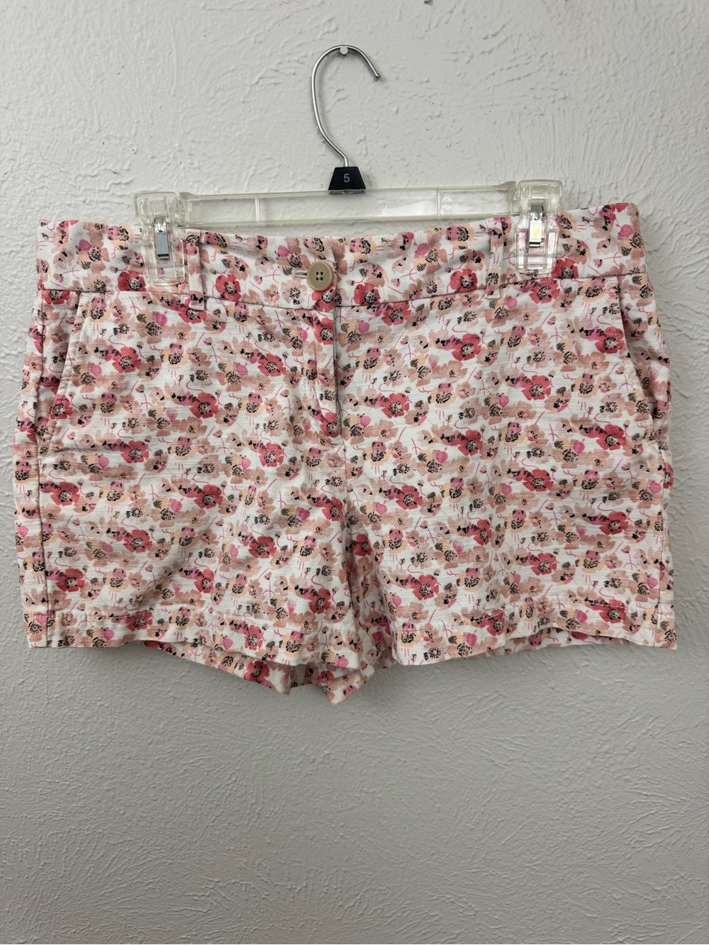 Ann Taylor LOFT Floral Chino Shorts Women’s Size 10 Pink White Cottagecore